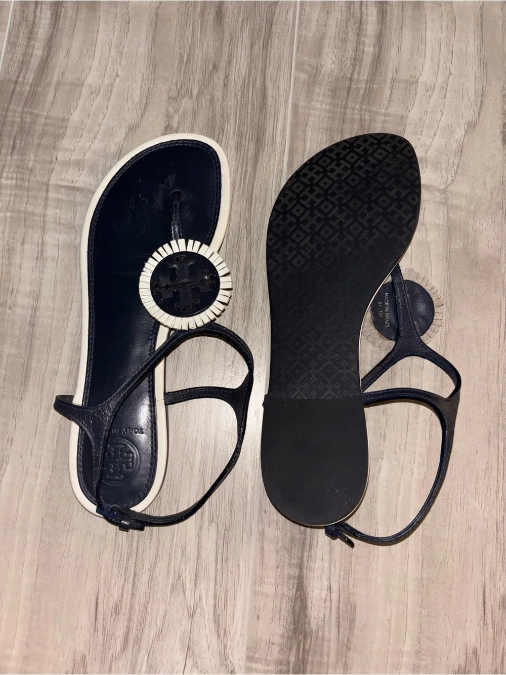 Tory Burch Black and White Sandals